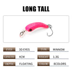 Lingerz Lure Micro Lure 1.3g/4cm Minnow White Stripe Lure Micro Casting Type [Various Styles to Choose From]