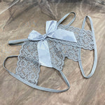 Lingerz sexy underwear, sexy open-flap women's underwear, lace bow, sexy, no-take-off, see-through hot thong