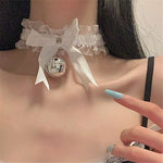 lingerz lace bell collar girls neckband neck ring sexy accessories catwoman maid Christmas necklace